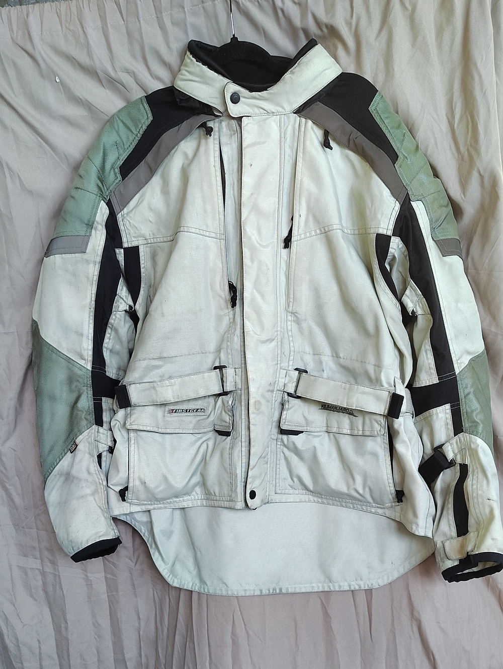 Men's White and Green Technical Jacket - Firstgear Kilimanjaro